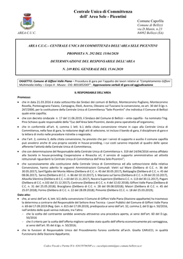 Centrale Unica Di Committenza Dell' Area Sele - Picentini Comune Capofila Comune Di Bellizzi Via D.Manin, N.23 AREA C.U.C