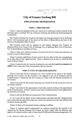 City of Greater Geelong Bill