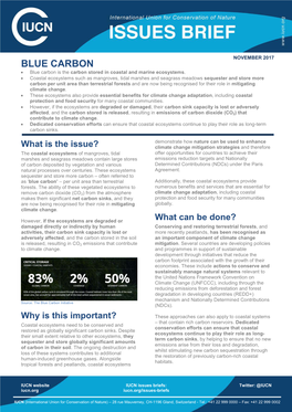 BLUE CARBON • Blue Carbon Is the Carbon Stored in Coastal and Marine Ecosystems