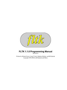 FLTK 1.1.8 Programming Manual Revision 8