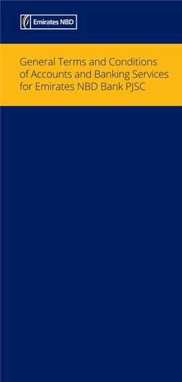 General Terms and Conditions of Accounts and Banking Services for Emirates NBD Bank PJSC