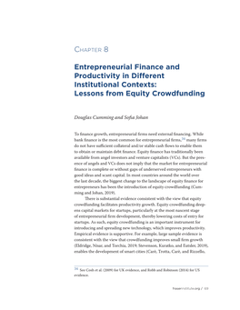 Entrepreneurial Finance and Productivity in Different Institutional Contexts: Lessons from Equity Crowdfunding