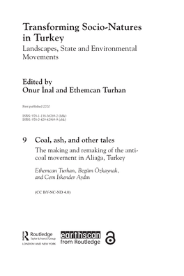 Transforming Socio-Natures in Turkey Landscapes, State and Environmental Movements