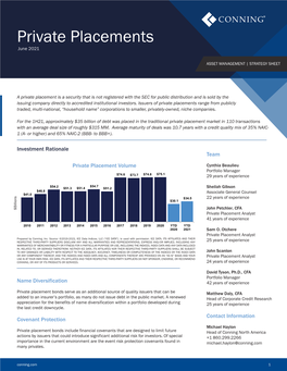 Private Placements June 2021
