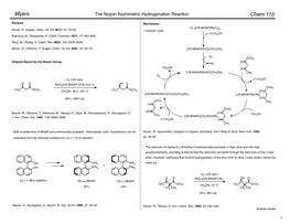 The Noyori Asymmetric Hydrogenation Reaction Chem 115