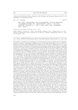 238 239 Spitz, Pfk. Hl. Mauritius 1550 Grabinschrift Der Barbara Holzer, Sekundär Auf Der Grabplatte Der Margarete Bisinger