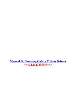 Manual Do Samsung Galaxy Y Duos Drivers.Pdf