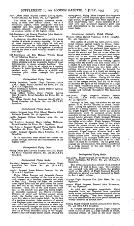 Supplement to the London Gazette, 6 July, 1943 303;