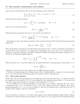 10 Heat Equation: Interpretation of the Solution