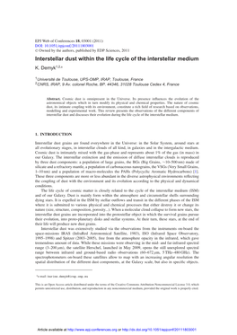 Interstellar Dust Within the Life Cycle of the Interstellar Medium K