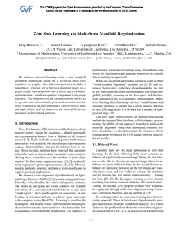 Zero Shot Learning Via Multi-Scale Manifold Regularization