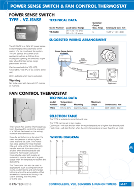 Power Sense Switch & Fan Control Thermostat