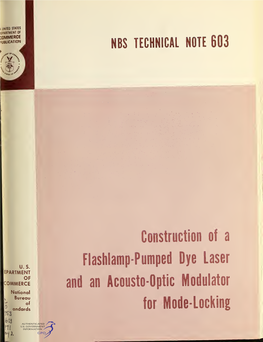 Construction of a Flashlamp-Pumped Dye Laser and an Acousto-Optic