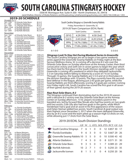 South Carolina Stingrays Hockey 3300 W