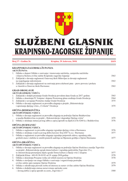 Krapinsko-Zagorska Županija Grad Oroslavje Općina