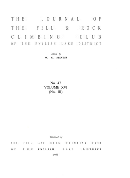The Journal of the Fell & Rock Climbing Club