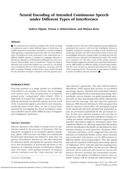 Neural Encoding of Attended Continuous Speech Under Different Types of Interference