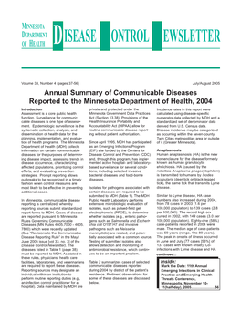 Disease Control Newsletter, July/August 2005