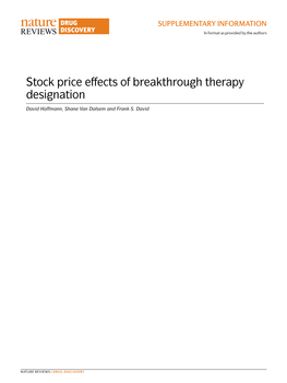 Stock Price Effects of Breakthrough Therapy Designation