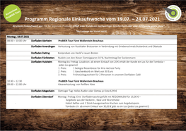 Programm Regionale Einkaufswoche Vom 19.07. – 24.07.2021