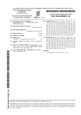 WO 2016/038067 Al 17 March 2016 (17.03.2016) P O P C T