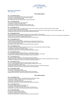 List of Reviewers 2015