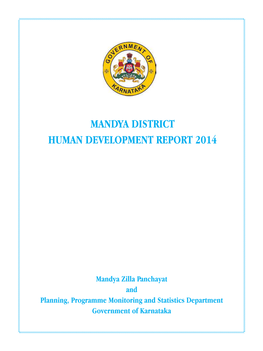 Mandya District Human Development Report 2014