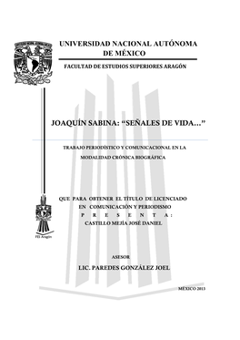 Joaquín Sabina: “Señales De Vida…”