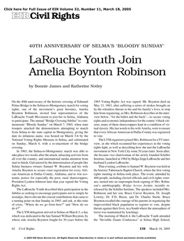 Larouche Youth Join Amelia Boynton Robinson