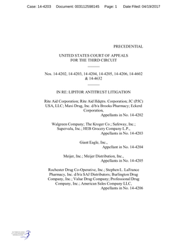 PRECEDENTIAL UNITED STATES COURT of APPEALS for the THIRD CIRCUIT ___Nos. 14-4202, 14-4203, 14-4204, 14-4205, 14-4206, 14-46