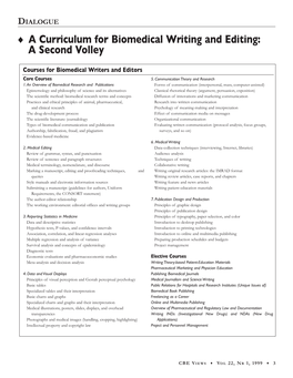 A Curriculum for Biomedical Writing and Editing: a Second Volley