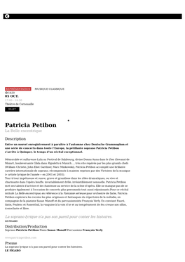 Patricia Petibon La Belle Excentrique