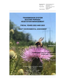 Draft Environmental Assessment for Transmission System