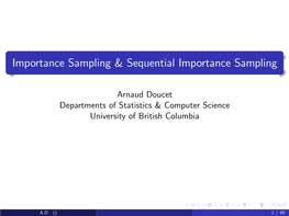 Importance Sampling & Sequential Importance Sampling