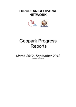 Geopark Progress Reports