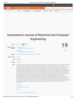 International Journal of Electrical and Computer Engineering