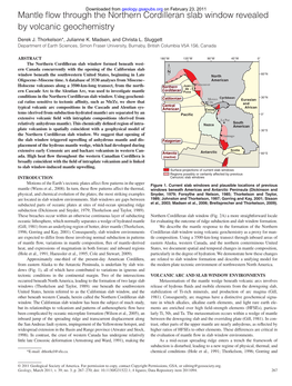 Mantle Flow Through the Northern Cordilleran Slab Window Revealed by Volcanic Geochemistry