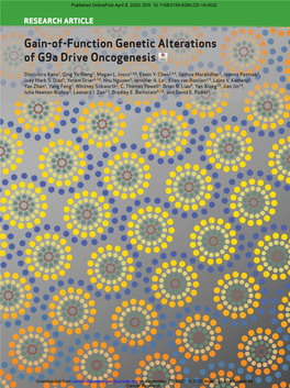 Gain-Of-Function Genetic Alterations of G9a Drive Oncogenesis