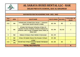 Al Saraya Buses Rental Llc - Rak Delhi Private School, Ras Al Khaimah