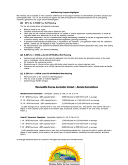 Renewable Energy Generator Output – Sample Calculations