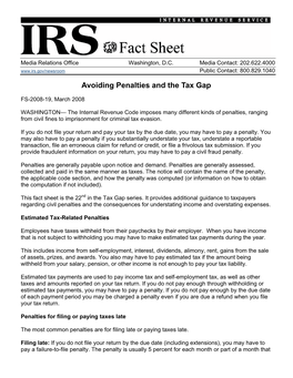 Avoiding Penalties and the Tax Gap