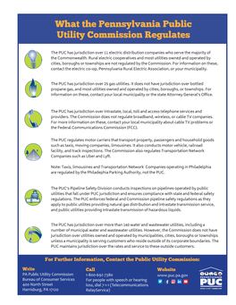 What the Pennsylvania Public Utility Commission Regulates