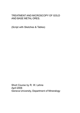 Treatment and Microscopy of Gold