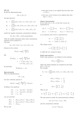 {|Sz; ↑〉, |S Z; ↓〉} the Spin Operators Sx = (¯H