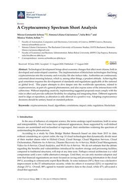 A Cryptocurrency Spectrum Short Analysis