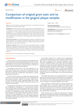 Comparison of Original Gram Stain and Its Modification in the Gingival Plaque Samples