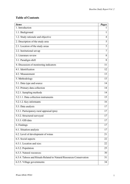 Table of Contents