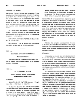 419 a Dioumment Motion JULY 24, 1997 Adjournment Motion 420 [Shri