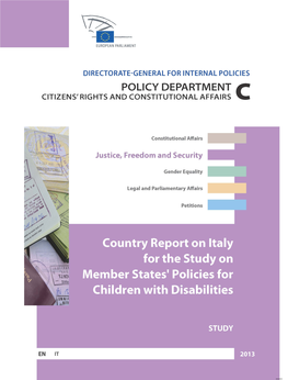Country Report on Italy for the Study on Member States' Policies for Children with Disabilities ______