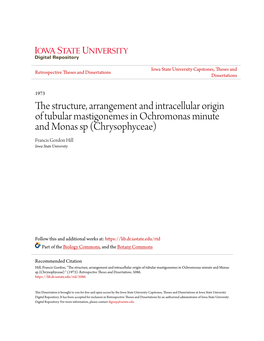 The Structure, Arrangement and Intracellular Origin of Tubular Mastigonemes in Ochrqmonas Minute and Nonas Sp